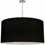 1 Light X-Large Braxton Polished Chrome Pendant w/ Black Shade