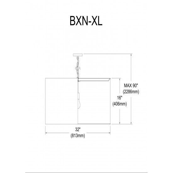 1 Light X-Large Braxton Polished Chrome Pendant w/ Black Shade