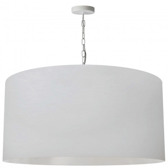 1 Light X-Large Braxton White Pendant w/ White Shade