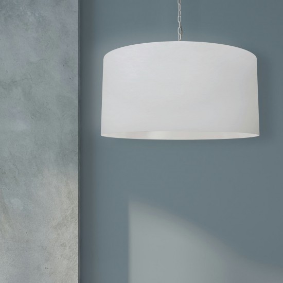 1 Light X-Large Braxton White Pendant w/ White Shade