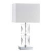 Incandescent Crystal Table Lamp, Chrome Finish, w/ White Shade, C96T-PC