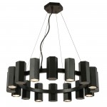 16 Light Halogen Matte Black Chandelier