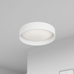 LED Flush Mount, Satin Chrome Finish, Eggshell Shade, CFLD-1114-198F