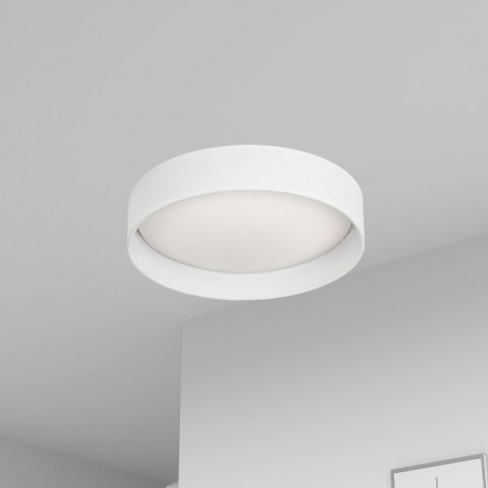 LED Flush Mount, Satin Chrome Finish, Eggshell Shade, CFLD-1114-198F