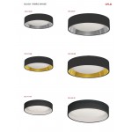 11" Light Flush Mount Fixture Black/Gold Shade