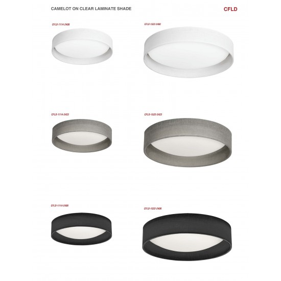 LED Flush Mount, Satin Chrome Finish, White Shade, CFLD-1522-2400