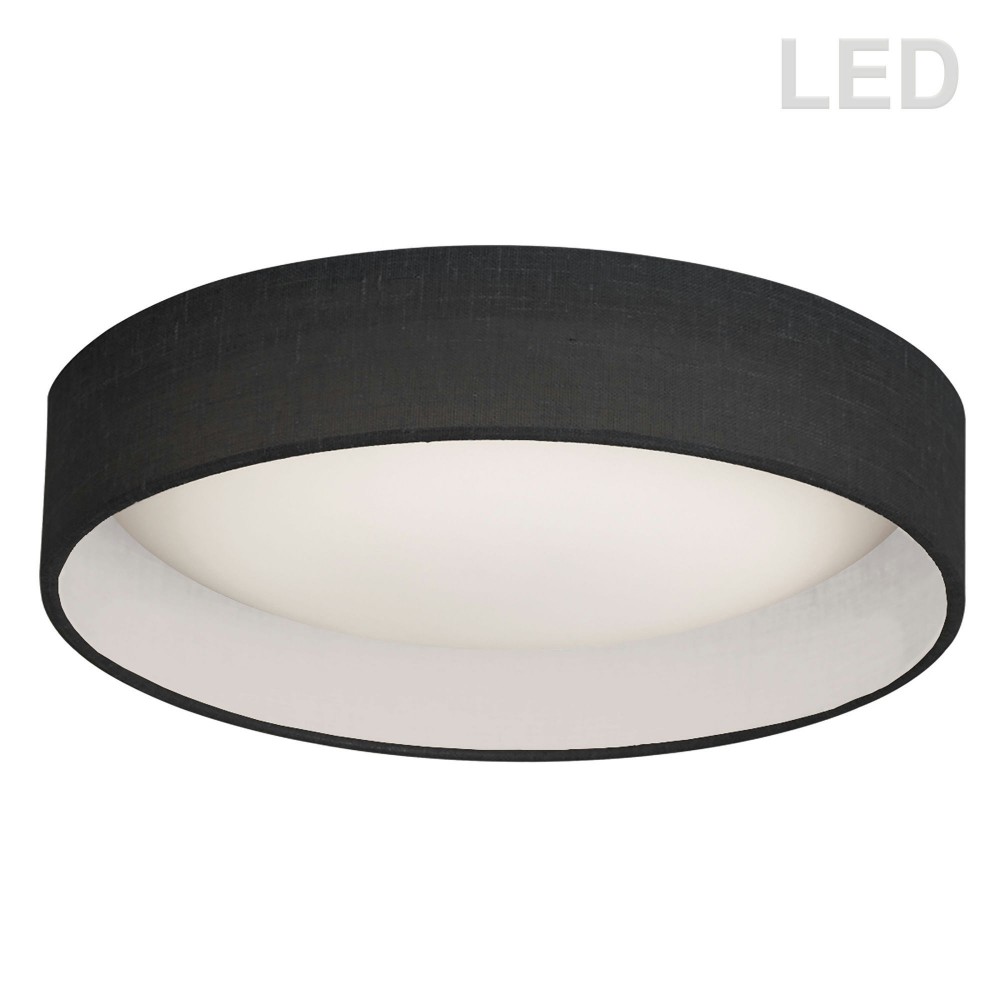 LED Flush Mount, Satin Chrome Finish, Black Shade, CFLD-1522-797