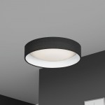 LED Flush Mount, Satin Chrome Finish, Black Shade, CFLD-1522-797