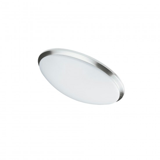 LED Ceiling Flush, Satin Chrome Trim, 11” dia
