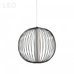 20W LED Pendant, Matte Black with White Acrylic Diffuser