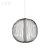 20W LED Pendant, Matte Black with White Acrylic Diffuser