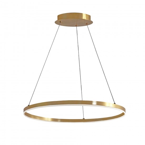 34W Chandelier, Aged Brass with White Acrylic Diffuser