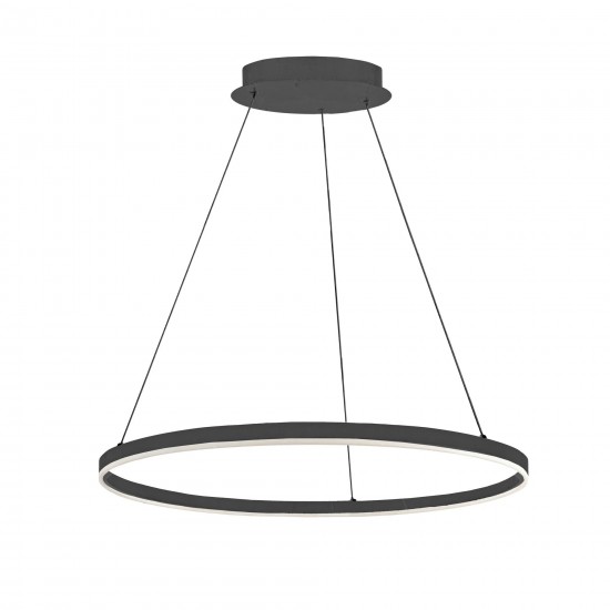 34W Chandelier, Matte Black with White Acrylic Diffuser