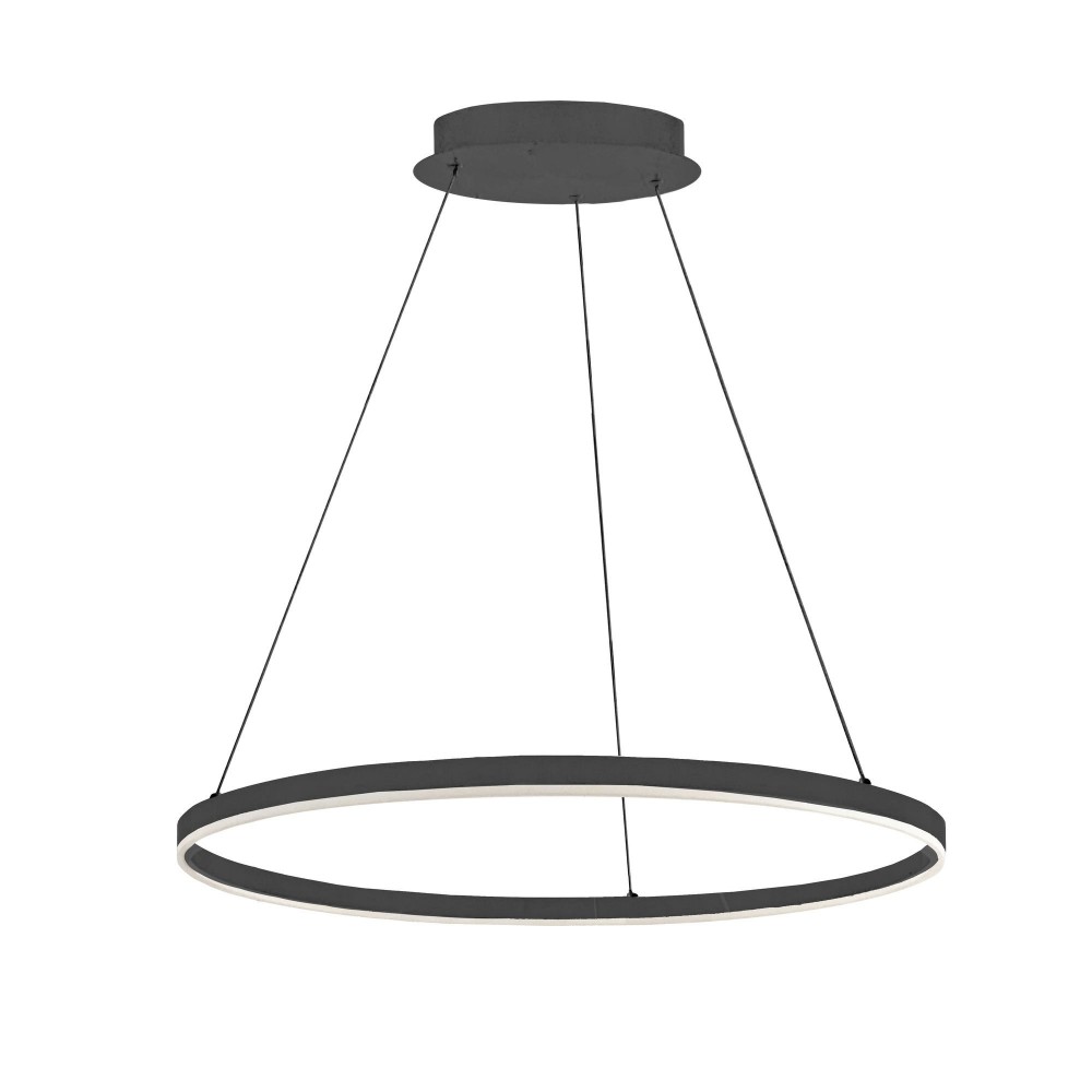 34W Chandelier, Matte Black with White Acrylic Diffuser