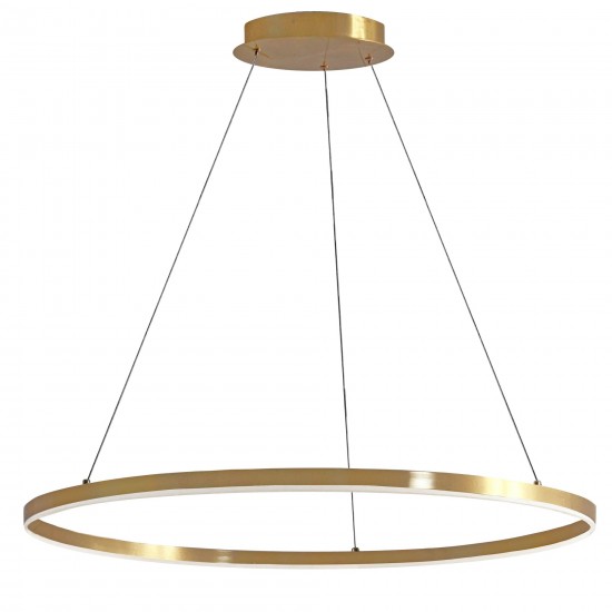 63W Chandelier, Aged Brass with White Acrylic Diffuser