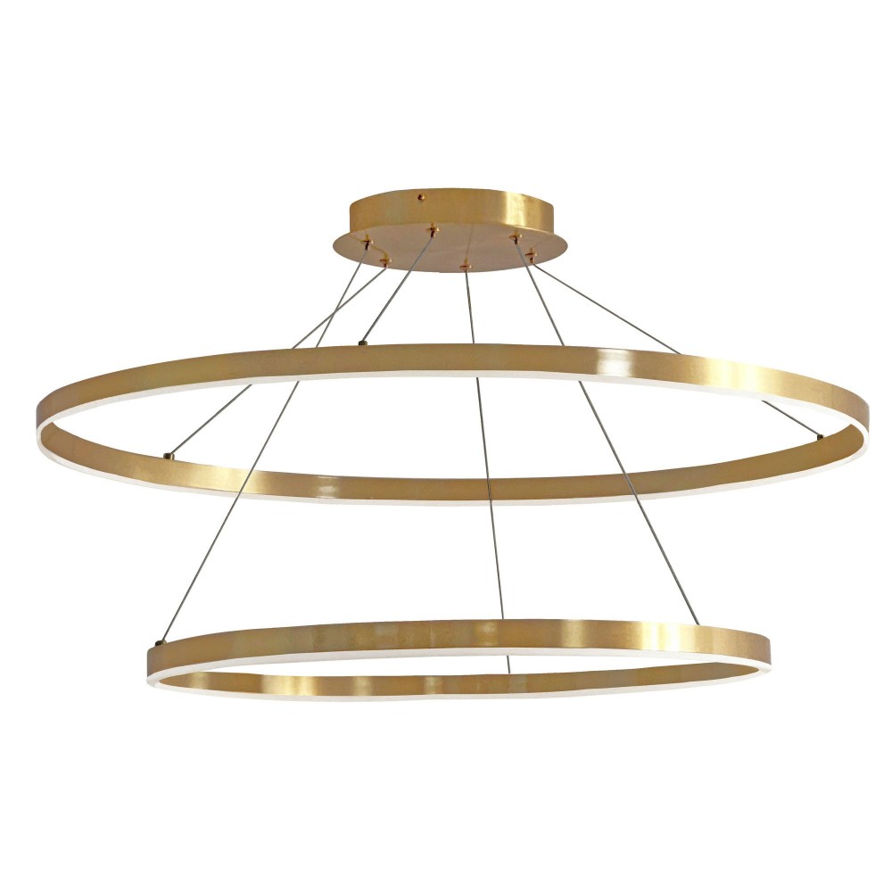 97W Chandelier, Aged Brass with White Acrylic Diffuser