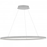 63W Horizontal Chandelier, Silver with White Acrylic Diffuser