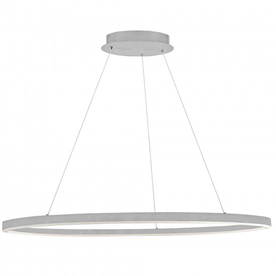 63W Horizontal Chandelier, Silver with White Acrylic Diffuser