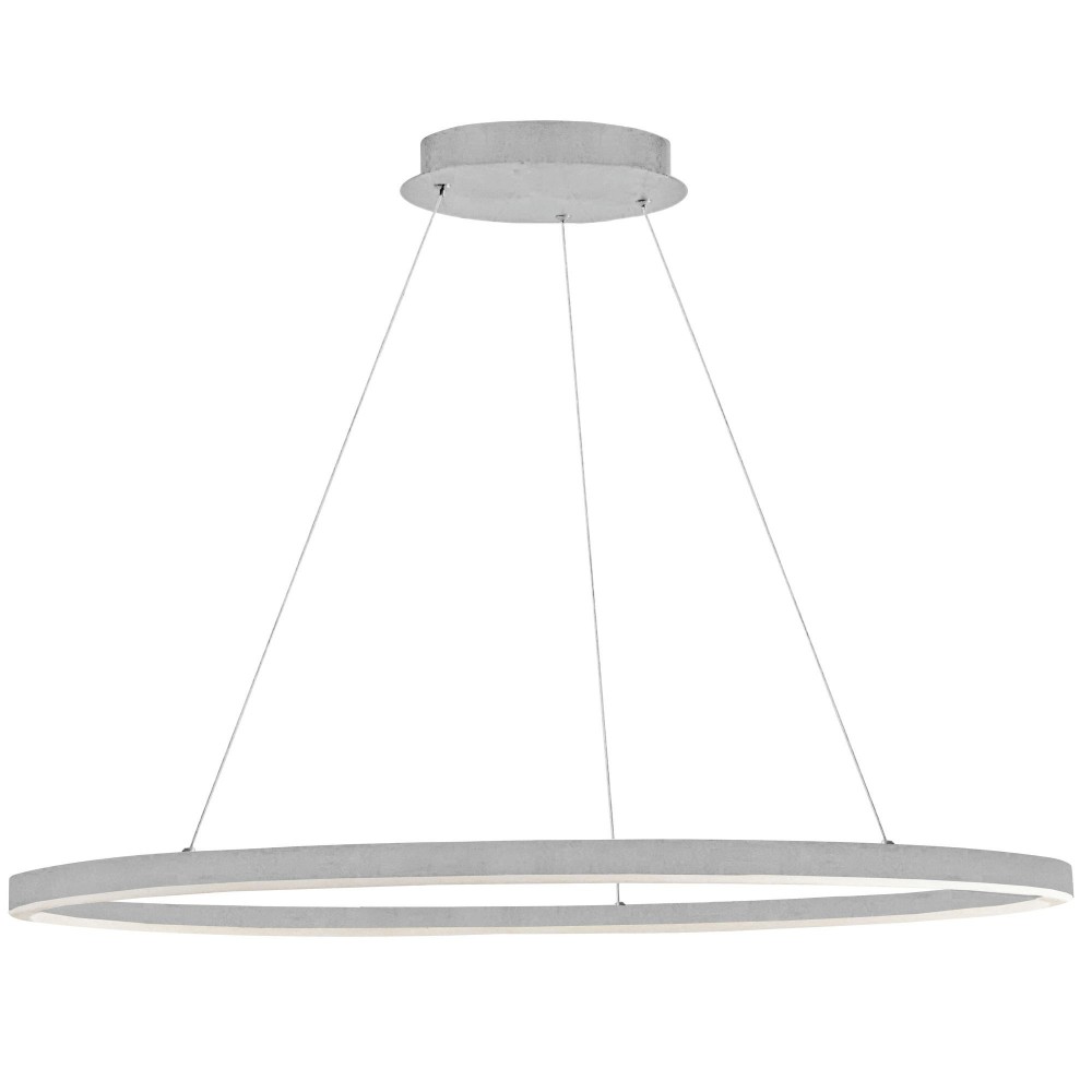 63W Horizontal Chandelier, Silver with White Acrylic Diffuser