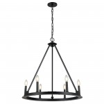 Colby 6 Light Incandescent Chandelier, Matte Black