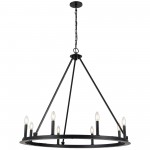 Colby 8 Light Incandescent Chandelier, Matte Black