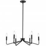 Clayton 6 Light Incandescent Chandelier, Matte Black