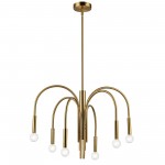 Callway 6 Light Incandescent Chandelier, Aged Brass