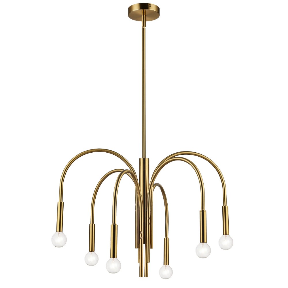 Callway 6 Light Incandescent Chandelier, Aged Brass