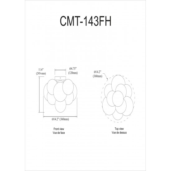 3 Light Halogen Flush Mount, Polished Chrome with Clear Glass