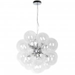 6 Light Halogen Pendant Polished Chrome Finish with Clear Glass