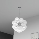 6 Light Halogen Pendant Polished Chrome Finish with Clear Glass