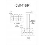 10 Light Halogen Horizontal Pendant, Polished Chrome with Clear Glass