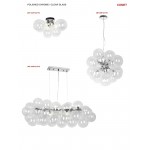 10 Light Halogen Horizontal Pendant, Polished Chrome with Clear Glass