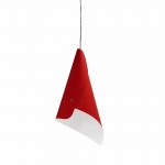 1 Light Cone Pendant JTones Red and Polished Chrome