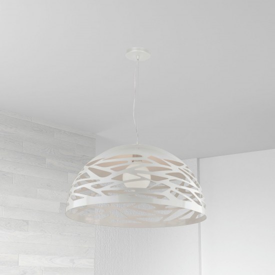 Coral Pendant, Matte White Finish, COR-201P-WH