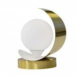 1 Light Table Lamp Aged Brass and Matte White Finish