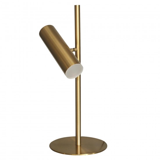 6W Table Lamp, Aged Brass with Frosted Acrylic Diffuser