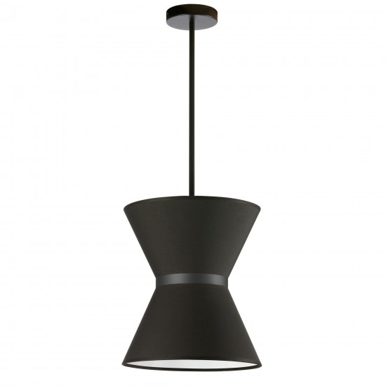 Caterine Incandescent Pendant, Matte Black with Black Shade