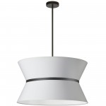 Caterine 4 Light Incandescent Chandelier, Matte Black with White Shade