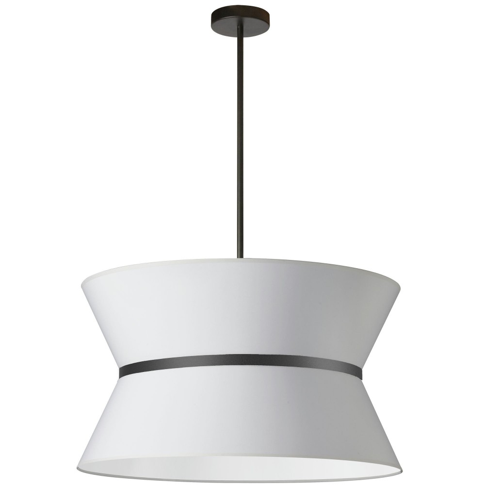 Caterine 4 Light Incandescent Chandelier, Matte Black with White Shade