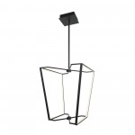 48W Chandelier, Matte Black with White Silicone Diffuser