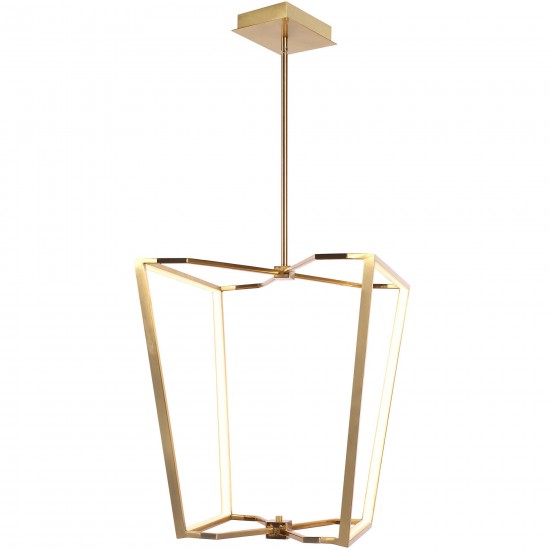 60W Chandelier, Aged Brass with White Silicone Diffuser