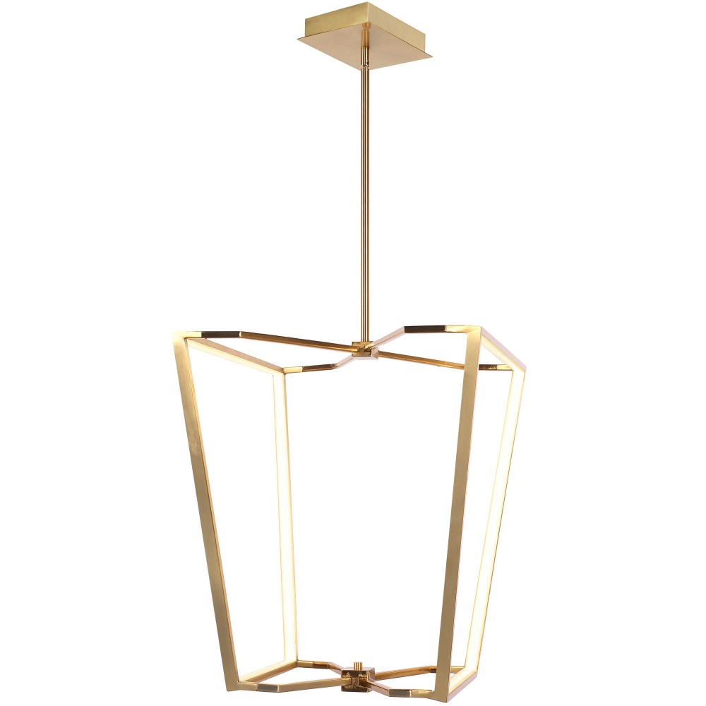 60W Chandelier, Aged Brass with White Silicone Diffuser