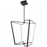 60W Chandelier, Matte Black with White Silicone Diffuser