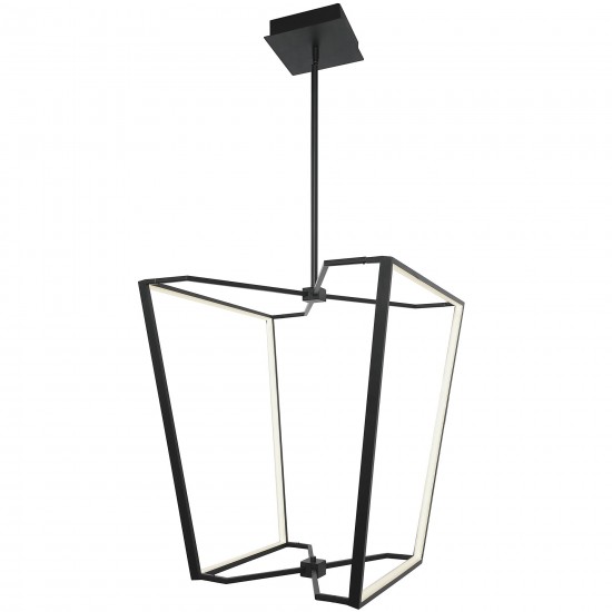 60W Chandelier, Matte Black with White Silicone Diffuser