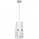 1 Light Pendant with White on Silver Shade