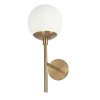 Halogen Aged Brass Wall Sconce w/ White Glass (T shaped)