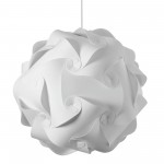 Globus 3 Light Pendant, Polished Chrome Finish, White Fabric, L