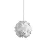 Globus Pendant, Polished Chrome Finish, White Fabric, S