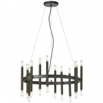 24 Light Incandescent Matte Black Chandelier